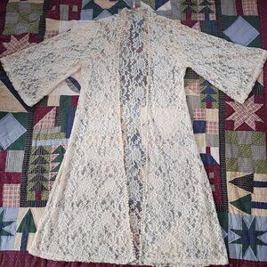 Cream Floral Lace Cardigan